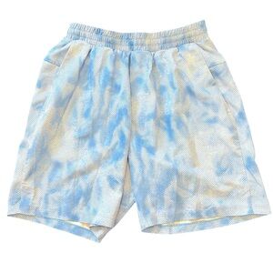 Lululemon Athletica Blue and Yellow Swim Trunks